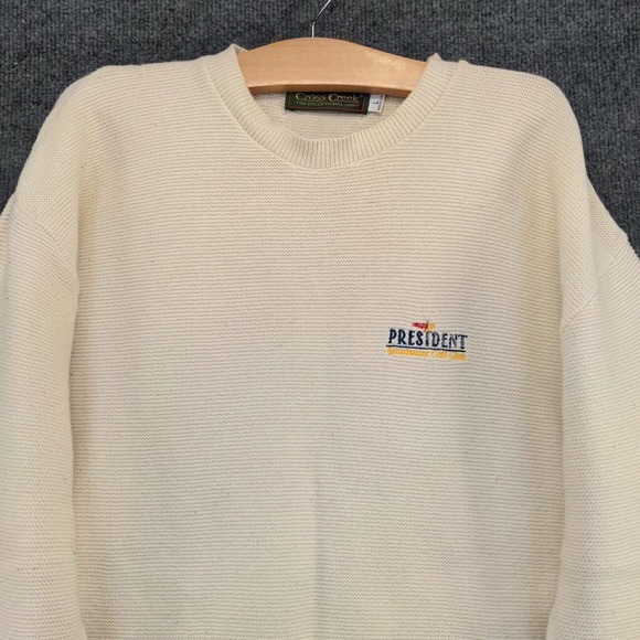 Cross Creek Men's Sweater Cream Large Broadwater Golf Club President Knit - Picture 3 of 15